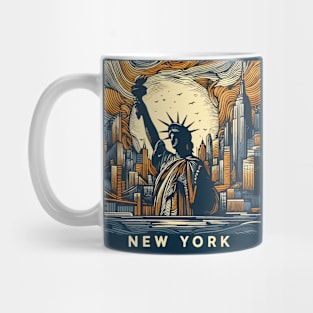 The Statue of liberty New York Abstract Cityscape Mug